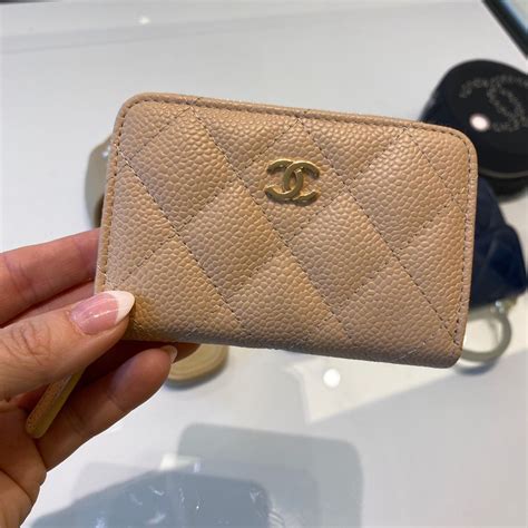 chanel coin purse beige